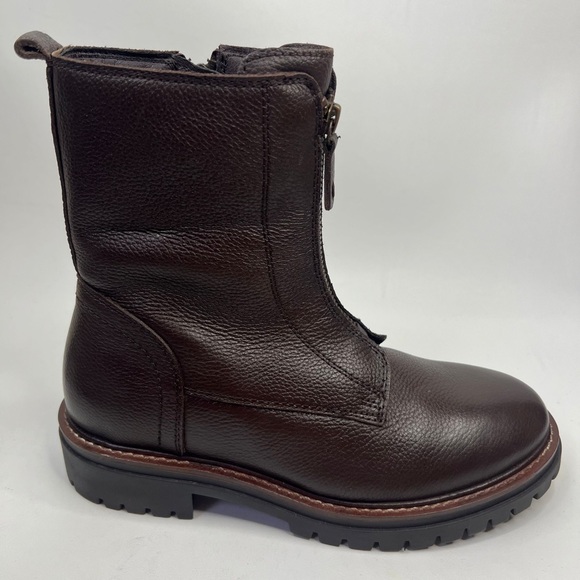 NWT ALBERTO TORRESI GENUINE LEATHER Mid-Calf Front Side Zip Brown Boots 40 US 9 - Picture 7 of 15